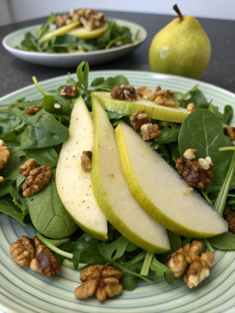 Feldsalat mit Birne und Walnüssen