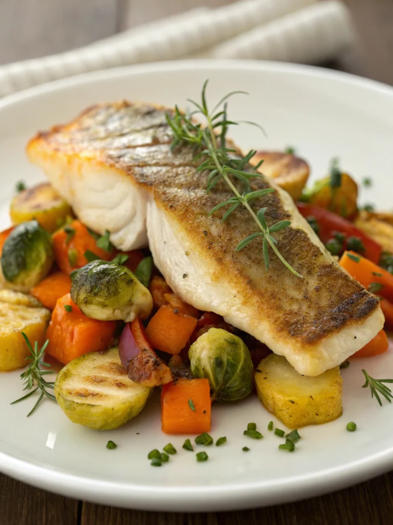 Gebratener Zander mit Herbstgemüse