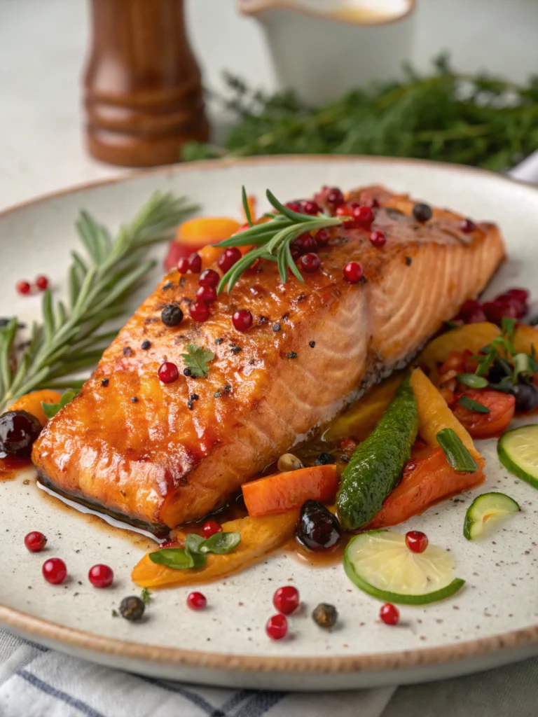 Glasierter Lachs mit Wintergewürzen