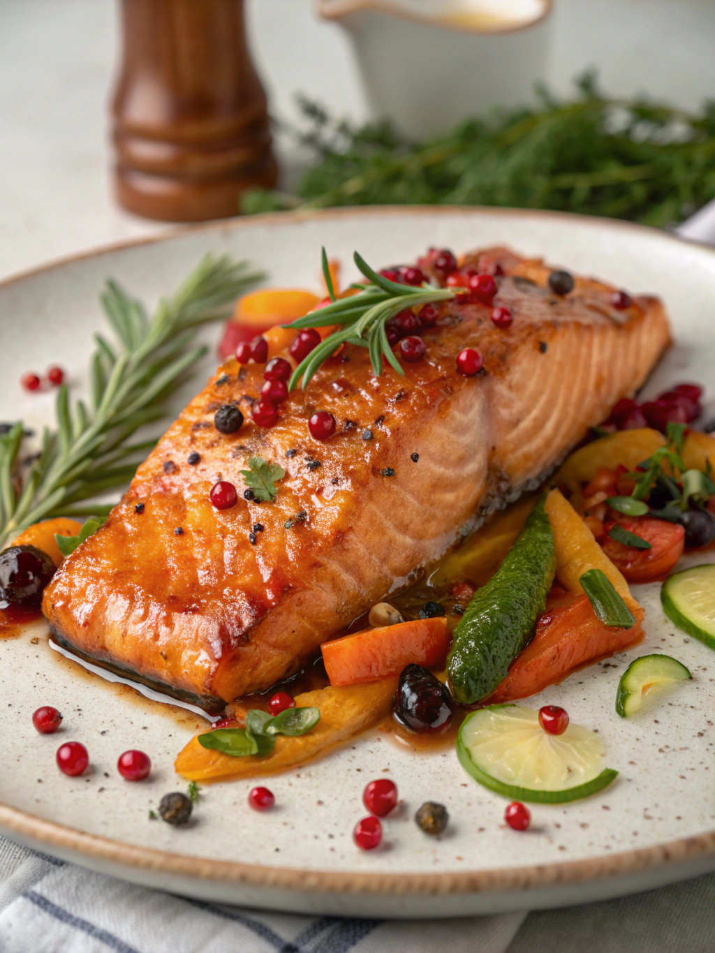 Glasierter Lachs mit Wintergewürzen