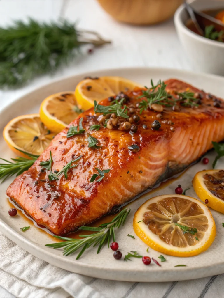 Glasierter Lachs mit Wintergewürzen
