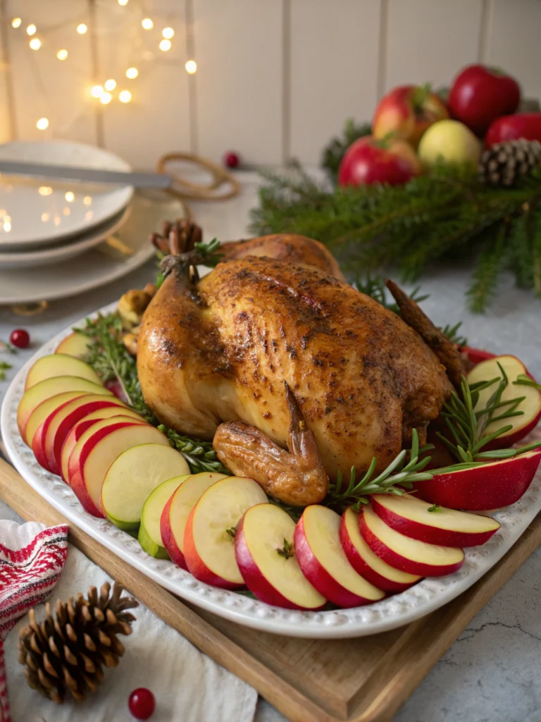 Weihnachts-Hähnchen mit Äpfeln