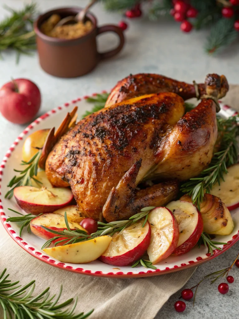 Weihnachts-Hähnchen mit Äpfeln