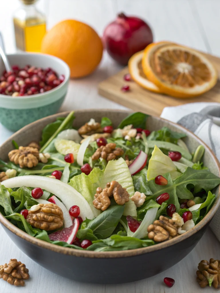Winterlicher Feldsalat mit Walnüssen