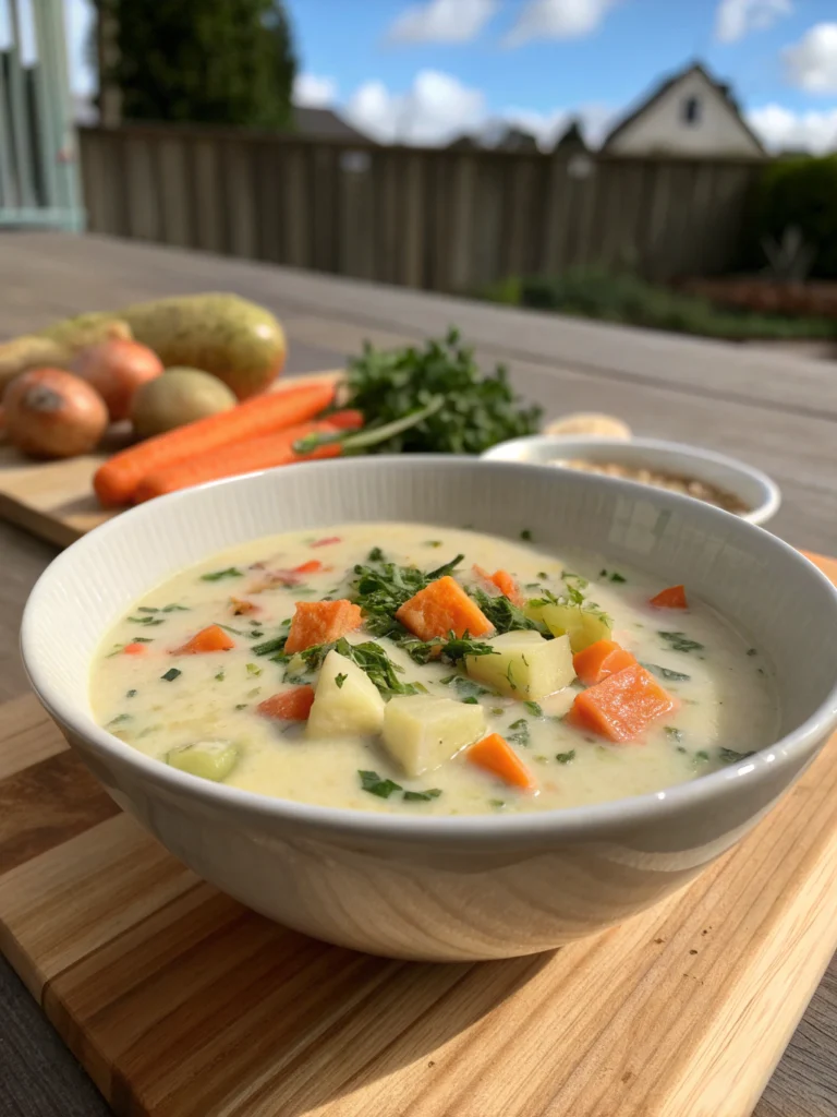 Cremige Kartoffelsuppe mit Wintergemüse