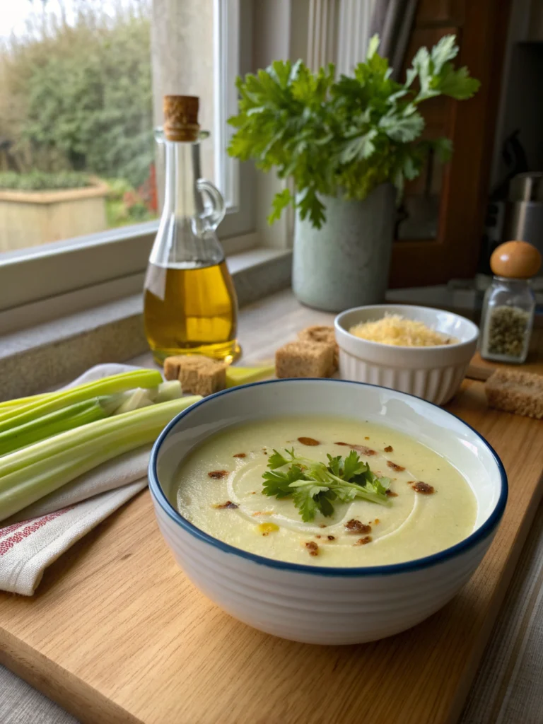 Cremige Selleriesuppe mit Trüffelöl