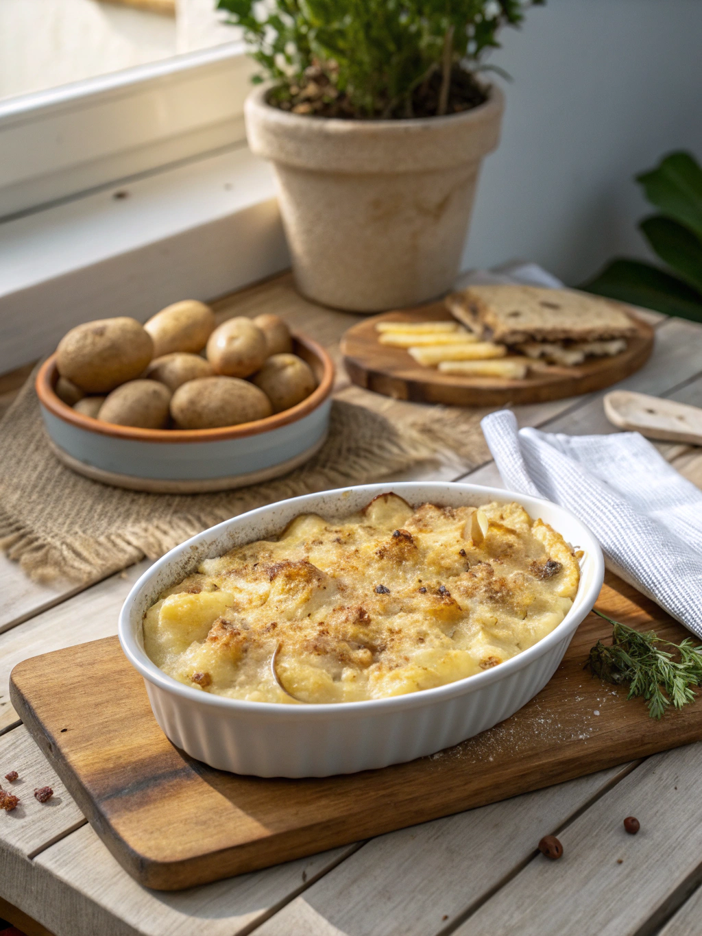 Kartoffelgratin mit Käse und Muskat
