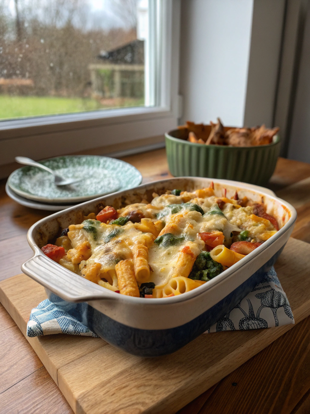 Nudelauflauf mit Wintergemüse und Käse