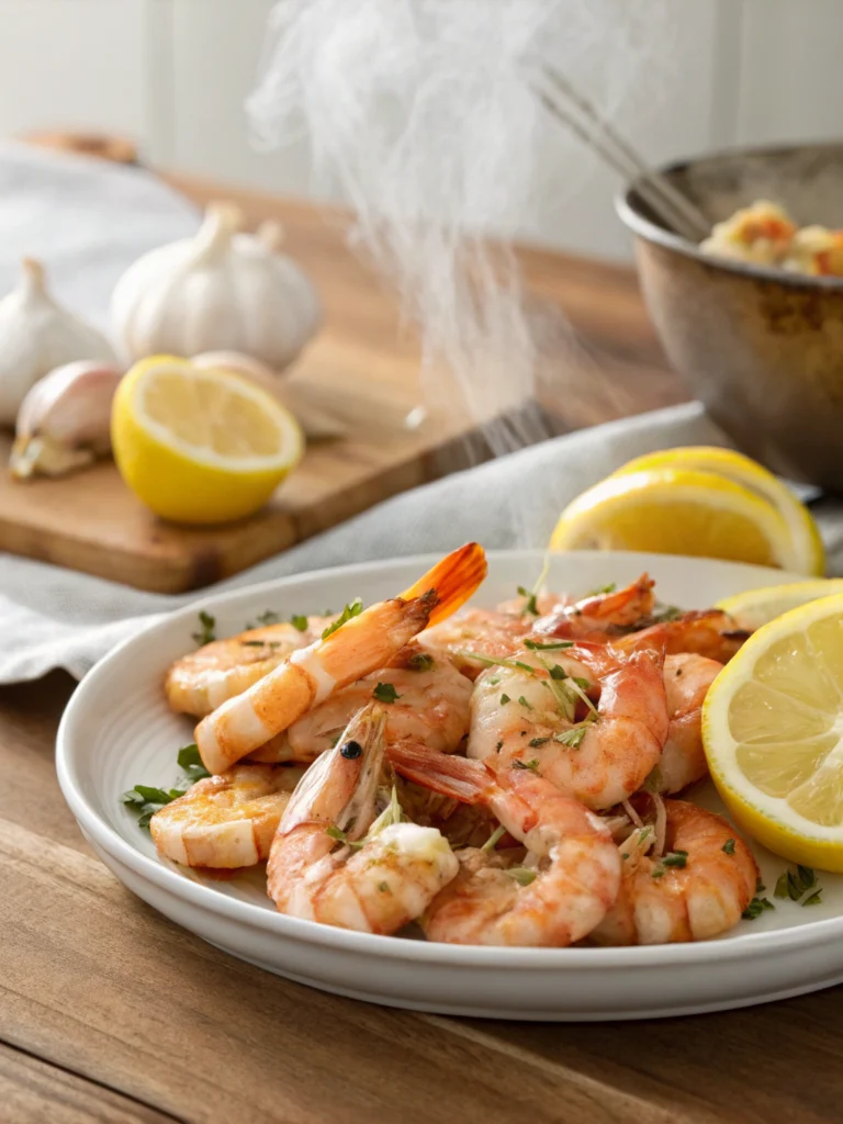 Ofengarnelen mit Knoblauch und Zitrone