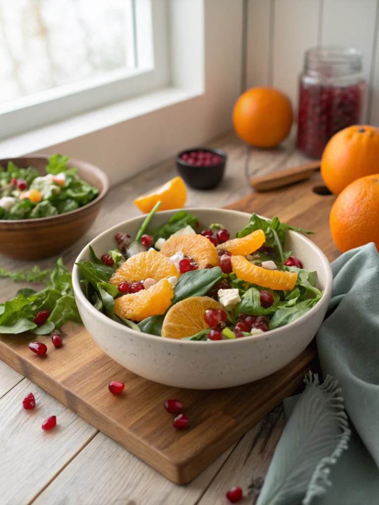 Winterlicher Feldsalat mit Orangen und Granatapfel
