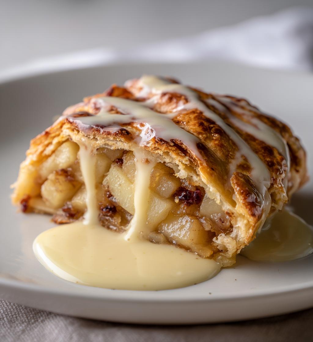 Apfelstrudel mit Vanillesauce - detail 1