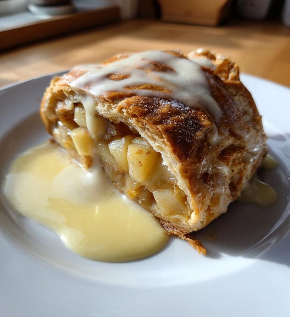 Apfelstrudel mit Vanillesauce