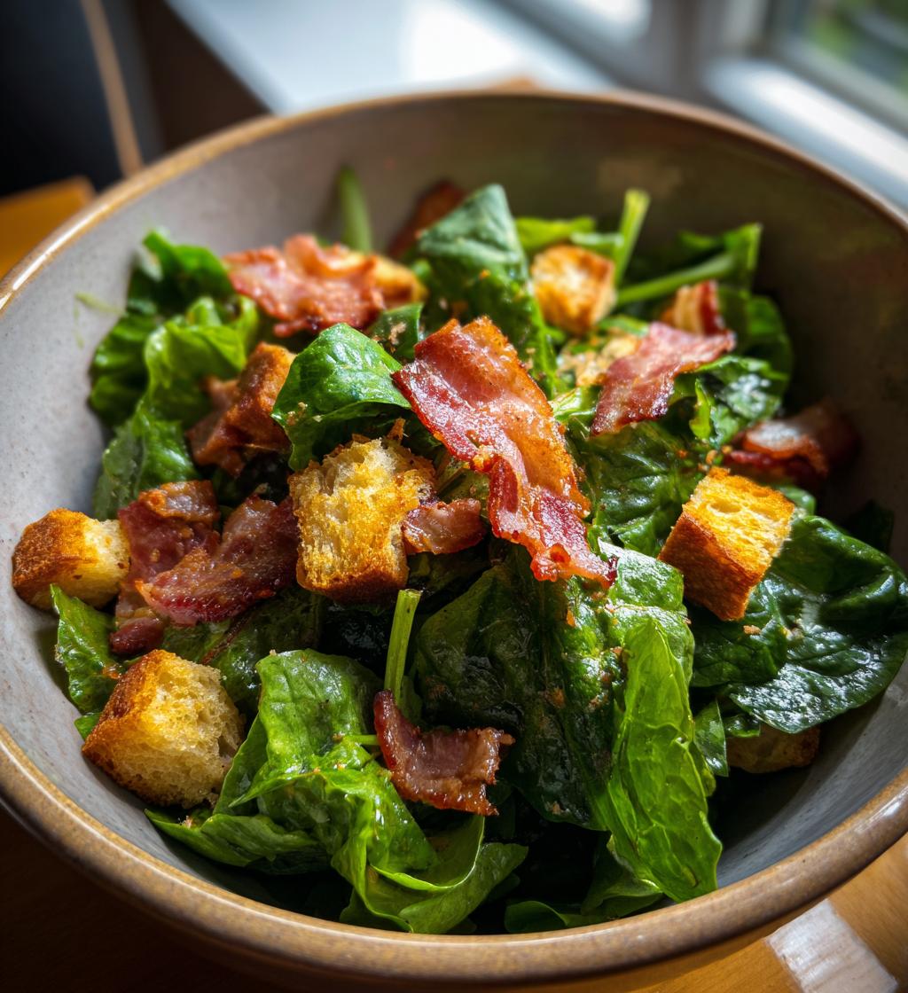 Feldsalat mit Speck und Croutons - detail 1