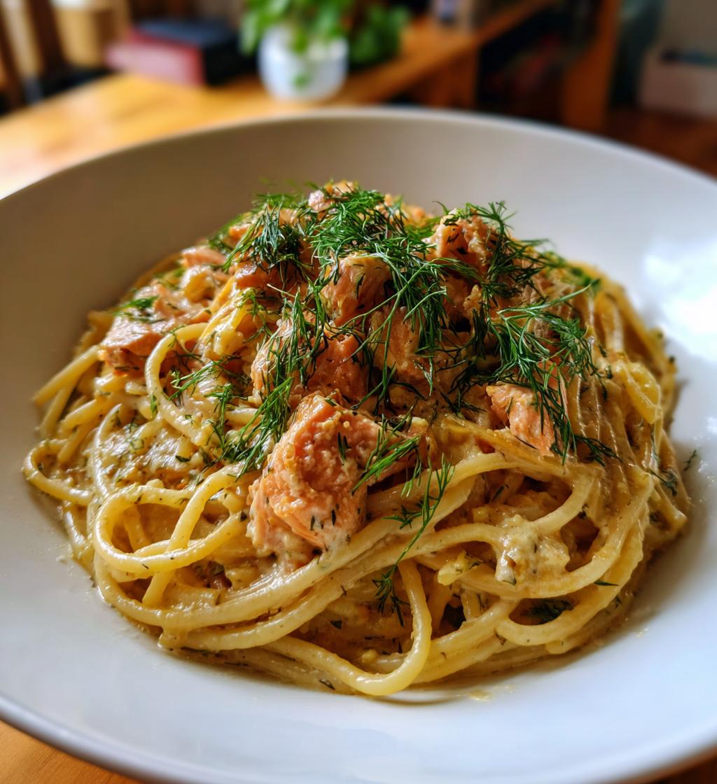 Spaghetti mit Lachs-Sahne-Sauce