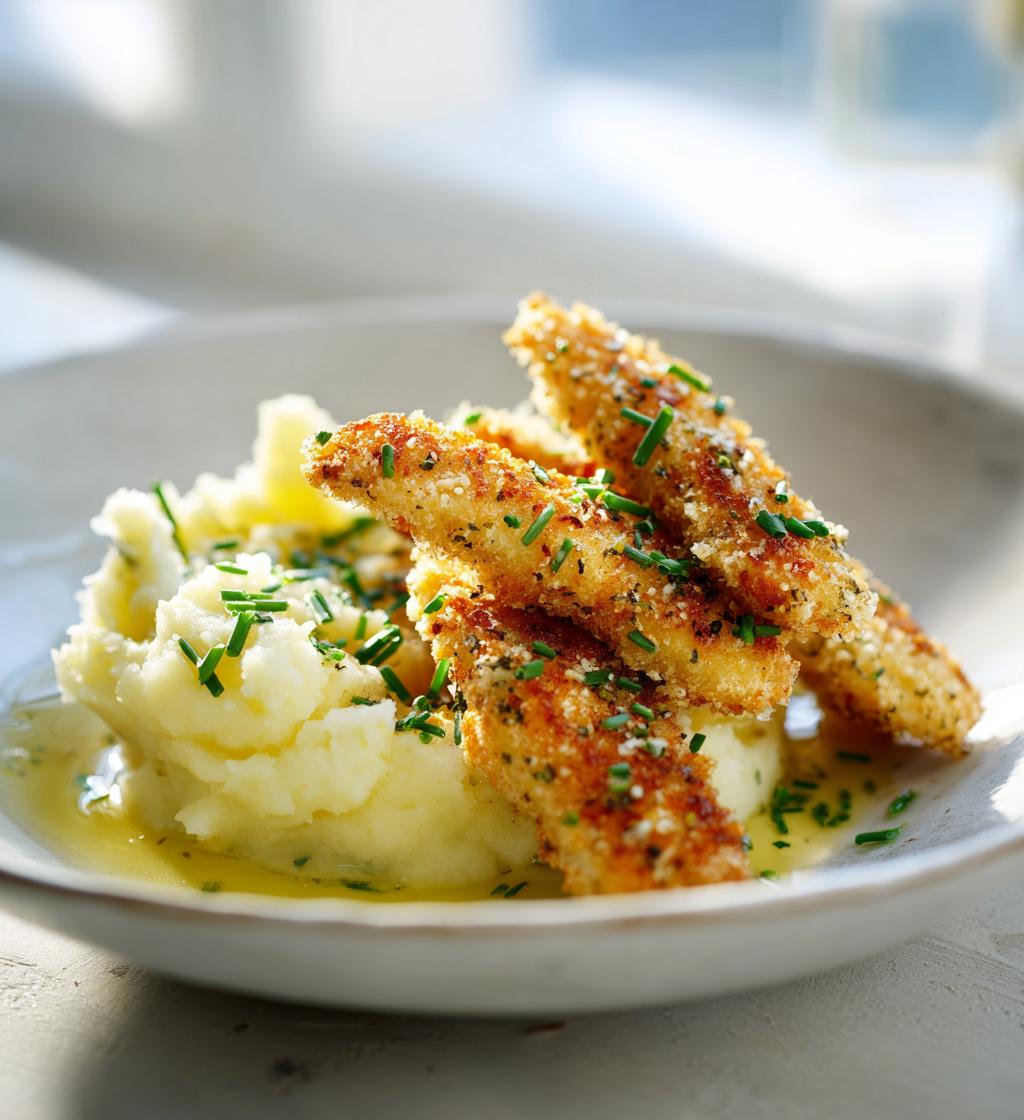 Fischstäbchen mit Kartoffelpüree